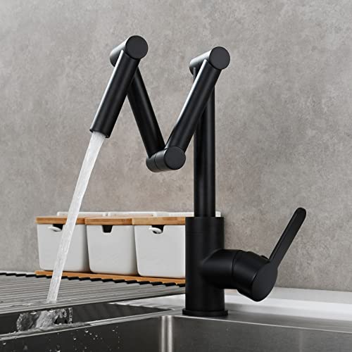 Grifo llenador de ollas para cocina con tres brazos y acabado negro 3