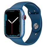 Apple Watch Series 7 (GPS, 45mm) Blue Aluminum Case with Abyss Blue Sport Band, Regular (Renewed)