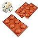 Feliciay Lot de 3 moules en silicone à 6 cavités, 3 demi-sphères, moules à gâteau pour la cuisson de gelée, pudding, savon, moule à chocolat, moule à fondant, moule à chocolat