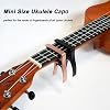 Mini Ukulele Capo for 4 String Guitar and Mandolin, Mini Size Professional Ukulele Capo (Black)