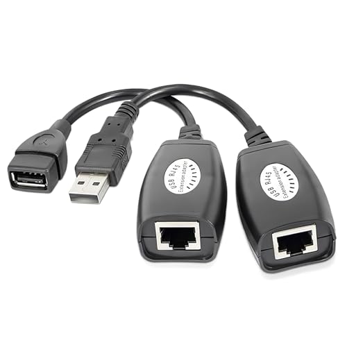 JUGNAW USB Extender,iGreely USB Ethernet Adapter up to 150ft, High-Speed USB 2.0 to RJ45 Network Adapter, Wired LAN Extension Over Cat5/Cat5e/Cat6,Ideal for Travel, Work, and Home Use