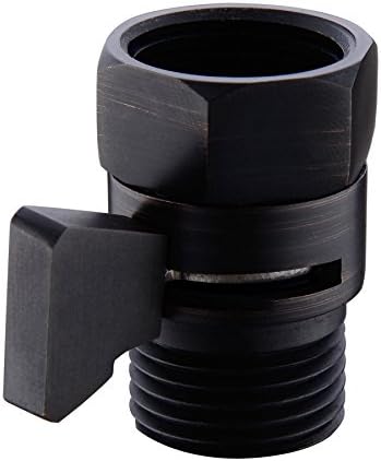 Solid Brass Shower Head Shut Off Valve Water Flow Control with Brass Handle On Off Switch for Hand Shower Bidet Sprayer Shower Arm, Oil Rubbed Bronze