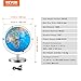 VEVOR Illuminated World Globe with Stand, 9 in/228.6 mm, Educational Earth Globe with Stable Heavy Metal Base and LED Constellation Night Light HD Printed Map, Spinning for Kids Classroom Learning