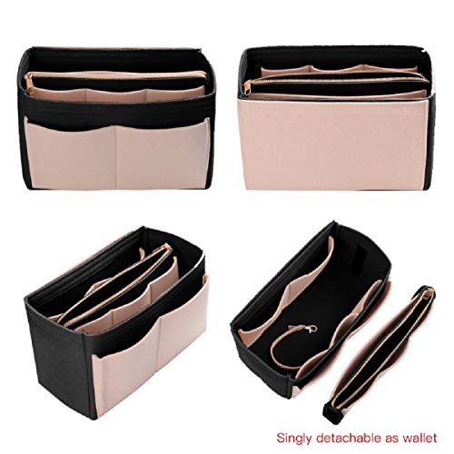image for ZTUJO Purse Organizer Insert, Felt Bag Organizer with Metal Zipper, Ha