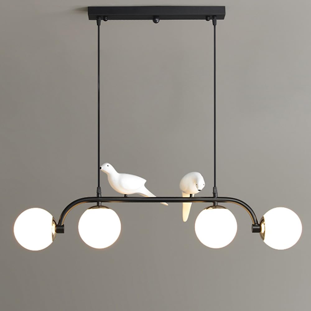 SANGPAO Nordic Farmhouse Kitchen Island Lighting Warehouse Modern Linear Chandelier Nordic Milk White Glass Pendant Light Industrial Mid Century Hanging Ceiling Lamp For Dining Room Bedroom