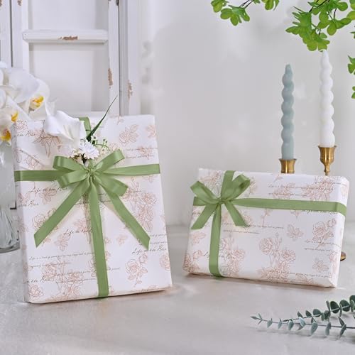Image of Double Face Spring Moss Satin Ribbon 1 /2 inch X 50 Yards Polyester Spring Moss Ribbon for Gift Wrapping Very Suitable for Weddings Party Invitation Decorations and More