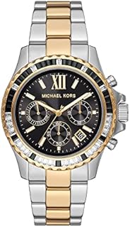 Michael Kors Damenuhr Everest, Chronographenwerk, 42mm Silbernes Edelstahlgehäuse mit Edelstahlarmband, MK7209