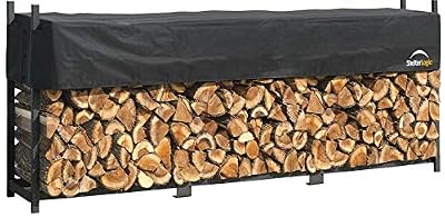ShelterLogic 12' Ultra-Duty Firewood Rack-in-a-Box Wood Storage with Premium Steel Frame and Adjustable Water-Resistant Cover