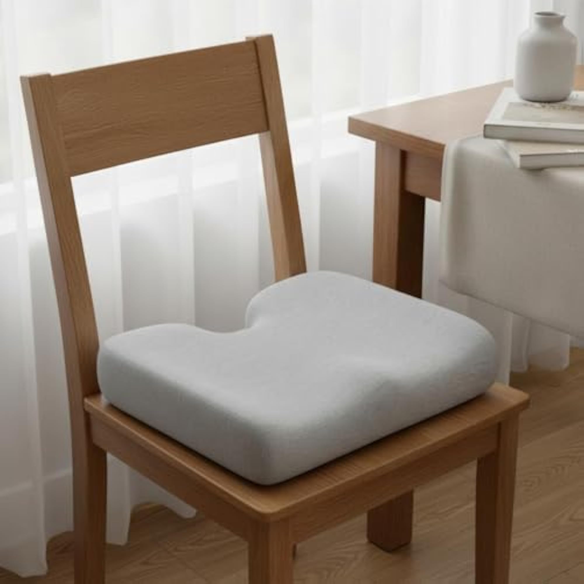 Textile Cover Ergonomic Seat Cushion, Navy Blue