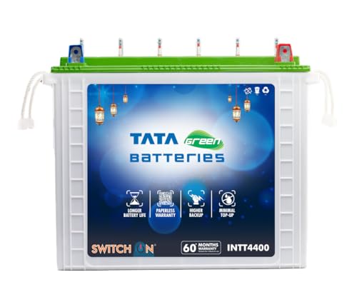 Image of Tata Green Batteries Switch-On INTT280072 240AH Tall Tubular Inverter Battery with 72 Months Warranty for Home, Office & Shops