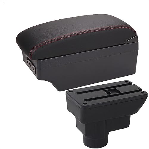 Accoudoir de voiture surpiqûres rouges avec sept ports USB de charge pour Opel Corsa D