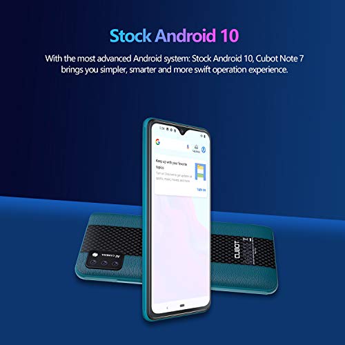 4G Cellulare Android 10 CUBOT NOTE 7 Smartphone 5.5 Pollici FW+ Schermo Waterdrop 3100mAh Tripla Fotocamera 13MP 8MP +0.3MP+0.3 MP16GB ROM Face ID Dual SIM GPS Verde