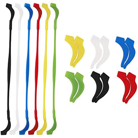 HONGXIN-SHOP Brillenband Ohr Haken Rutschfeste Sportbrillen Kette Elastisch Silikon Gürtelhalter mit Ohr Haken für Kinder Erwachsene Mehrfarbig 6 Stück Cover