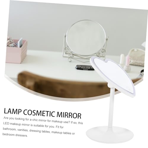 Espejo para maquillaje con luz LED portátil blanco miniatura 5