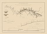 MAPS OF THE PAST Historic Nautical Map - Muscle Shoals Canal Alabama - Poussin 1834-23 x 31.68 - Vintage Wall Art