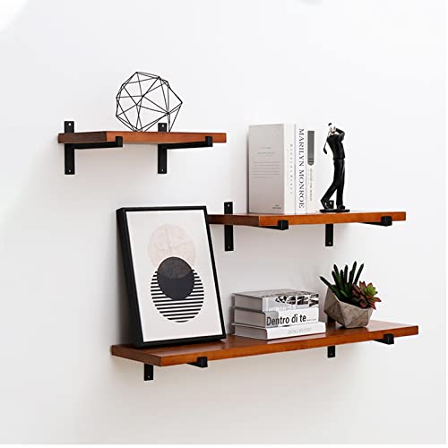 Floating Shelf Brackets 10 Inch, Heavy Duty Industrial Shelf Square Bracket, Wall Mounted Hanging Metal Shelving Supports With Lip, Black 10 Pack, Home Master Hardware #TOP4