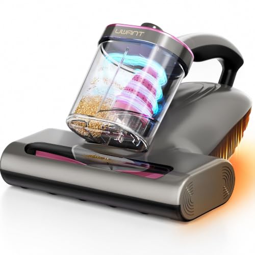 Image of uwant 16Kpa Mattress Vacuum Cleaner 450W Powerful Bed Vacuum Set of 1 | 36000RPM Tap Bed Vacuum, 253.7 UV-C Light, 149℉ Hot Air, Dust Indicator Mattress Vacuum with HEPA Filter, Dual Cup for Bed