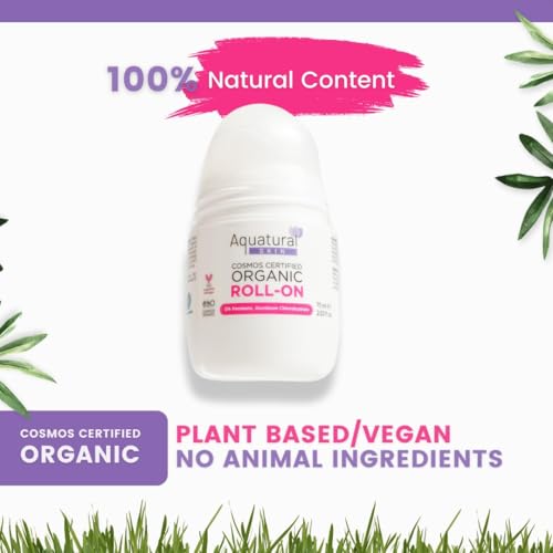 Image of Organic Deodorant Women & Men Roll On, Natural Formula for Sensitive Skin, Long-Lasting Odor Protection 2.53 Fl Oz Pack of 2, Rose Vanilla