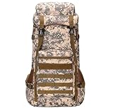 GOOPEEG Mochila de Marcha Camping 70L Que Camina La Mochila Impermeable Del Deporte Al Aire Libre Daypack Para Escalar Acampa Viaja Excursionismo(A)