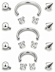 White Silver tone Septum Piercing jewelry 16G
