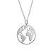 Kugel aus  günstig Kaufen-EMPATHY JEWELS Halskette Damen Kette Weltkugel Aus 925er Sterlingsilber - Halsketten Für Frauen Silber 925-42 Cm Kette Für Die Reisenden Frauen.