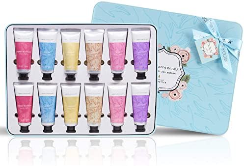 Hand Cream Gift Set - 12pc Shea Butter Hand Lotion for Birthday and Holiday with Travel size Moisturizing and Fast-Absorbing, Vegan Gifts for Women Christmas
