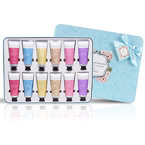 Green Canyon Spa Crème pour les Mains, Coffret Cadeau Femme pour l’Anniversaire et la Fête des Mères, 12 PCS Lotion pour les Mains Sèches, Hydratant avec du Beurre de Karité, Idées Cadeaux pour Femmes Cover