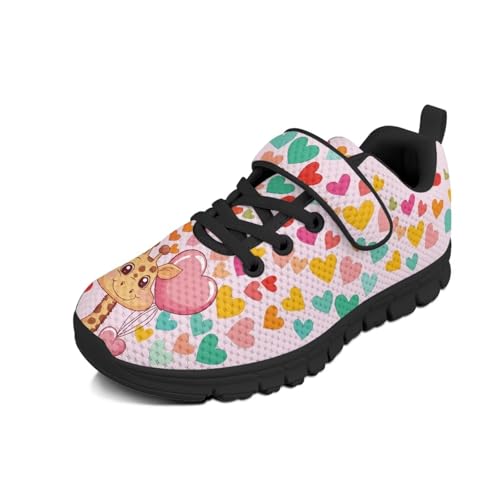 Boys Girls Shoes Kids Tennis Running Athletic School Sneakers for Little/Big Kid Giraffe Love Pattern