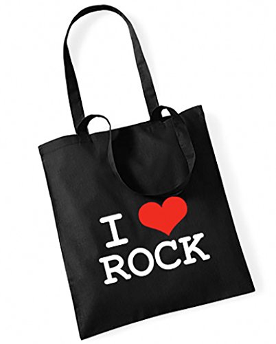 I Love Rock Sac en coton Noir Cover