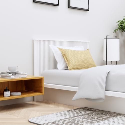 Image of Bniture Modern Low Height Single Size Bed Without Storage | Engineered Wood Platform Bed Designer Headboard | Bed King Size Wooden Cot Double Bed for Bedroom 3 Year Warranty (Frosty White)