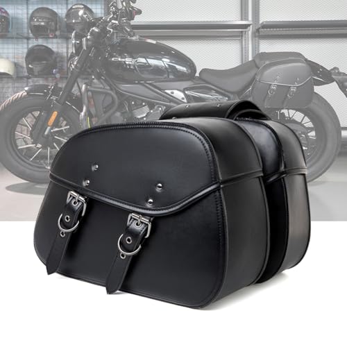 KHDWOB Borse Laterali Moto per Honda Rebel 500 2017-2024, Borsa Laterale Moto Vintage Impermeabile in Pelle Pu con Chiusura Rapida Borsa Porta Attrezzi da Viaggio,C