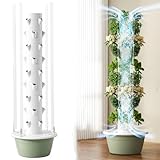 ylpddmm Hydroponic Tower Grow Kit, 20/28/36 Löcher 5/7/9 Etagen Erdloses Pflanzturm Hydroponic System Aeroponic Tower, Vertikaler Garten Hydroponisches Anzuchtsystem,9Layer-Withoutlight