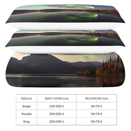 Funda de edredón Aurora 3D sin arrugas para niños microfibra King con cremallera 7