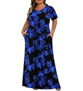 Tencede Womens Plus Size Maxi Dresses Summer 2026 Casual Short