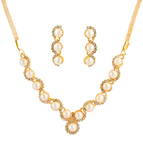 Touchstone Appealing Gold Plated Necklace Set For Women