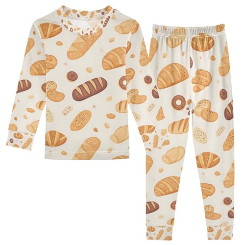 senya Various Types Of Bread Pajamas Set Long Sleeve Soft Cotton Sleepwear 2 Piece