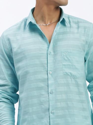 Image of SHOWOFFFF Men Solid Casual Shirt | Spread Collar Full Sleeves Cotton Shirt for Mens | Slim Fit Regular Length Shirt for Men's
