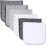 Amazon Essentials Baby 6-Pack Burp Cloth, Uni Star Stripe Neutral, One Size