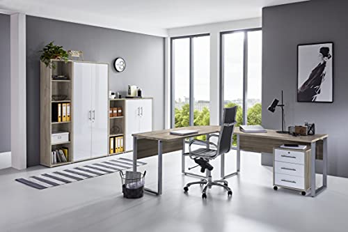 Armadietto portadocumenti largo/alto: dimensioni da montato (L/A/P): 84,4 x 185,6 x 33 cm, 2 ante collegabili (dietro 5 scomparti)