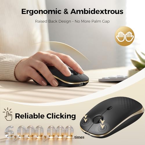TECKNET Rechargeable Slim Portable Silent Computer 2.4 GHz Wireless Mouse - image 5