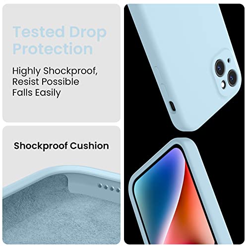 Image of FireNova Designed for iPhone 13 Case, Silicone Upgraded [Camera Protection] Phone Case, Soft Anti-Scratch Microfiber Lining Inside, 6.1 inch, Sky Blue