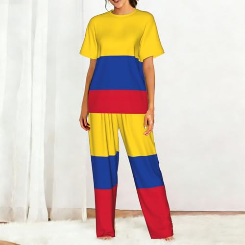 Pyjama Colombie femme confortable ensemble nuit imprimé doux