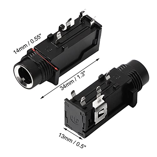 uxcell 10 Pcs 6.35mm 1/4 Inch Stereo Socket 4 Pins PCB Panel Mount Connectors miniatura 2