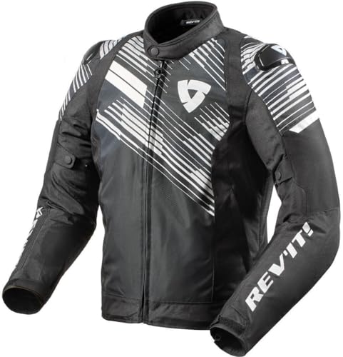 Revit Apex TL Blouson textile de moto, schwarz/weiß, L