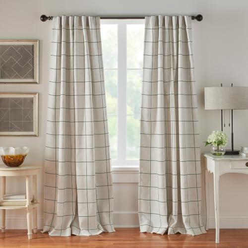 Threadmade Brighton Rod Pocket Back Tab Window Curtain Panel, Sage Green - 52" W x 108" L