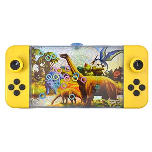 LG-Imports Geduldsspiel Wasser Dinosaurier Glitzer Dino Ringe Kinder 3 Stück Wasserflipper Handheld Bunt 17cm Mitgebsel