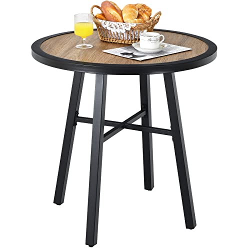 Giantex 29 Inch Patio Bistro Table, Outdoor Round Bistro Table With Heavy-Duty Steel Frame, Coffee Side Table With Non-Slip Foot Pads For Garden, Backyard, Patio, Living Room #TOP27