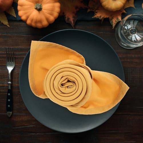 Serviettes de table lot de 10 polyester doré séchage rapide pour restaurant
