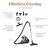 Amazon Basics Cylinder Vacuum Cleaner Bagless 1.3L Compact Lightweight with Triple-Action Nozzle, HEPA Filter, 850W, for Carpet and Hard Floor, Grey