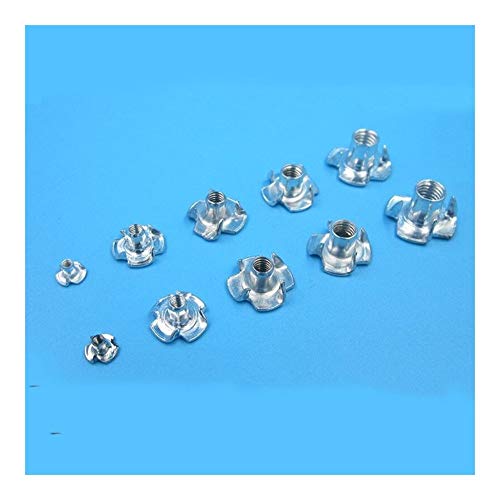 CHENJUAN 20PC Four Claws Nut Speaker Nut M2 M3 M4 M5 M6 T-nut Blind Pronged Tee Nuts for RC Boats Model DIY Accessories Boats Accessories (Color : M6)